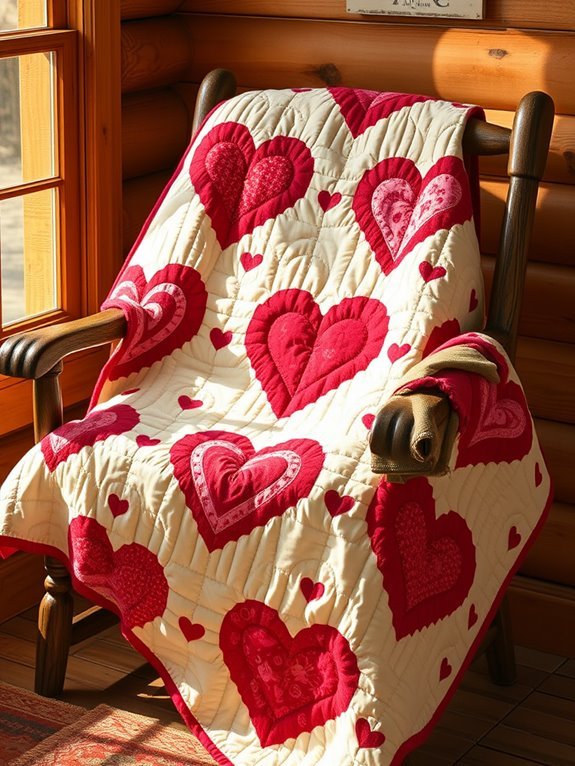 heart shaped quilt for valentine s