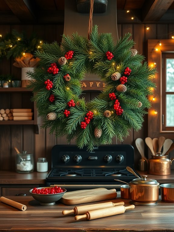 holiday decoration with greenery