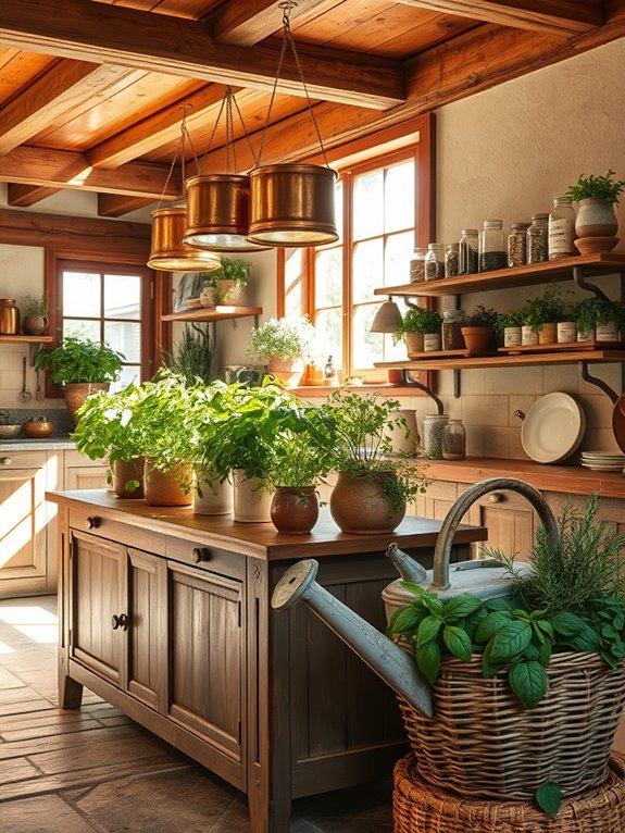homegrown fresh herbs indoors