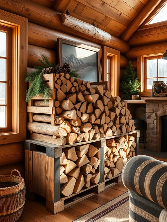 homemade firewood storage solution