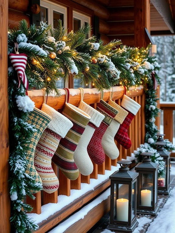hosiery hanging on rail