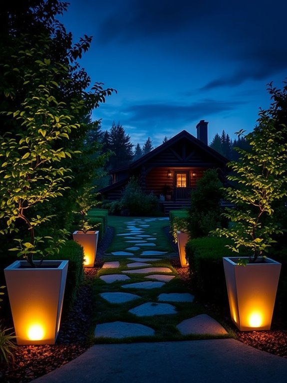 illuminated decorative plant containers