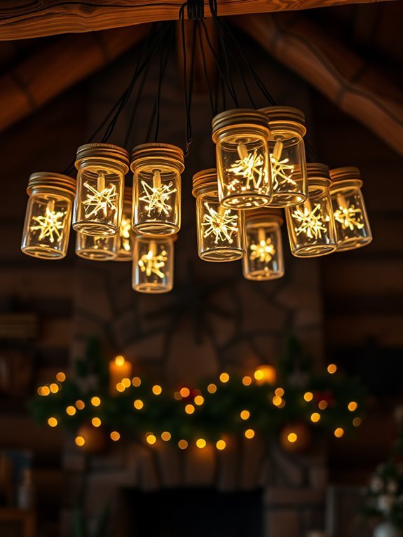 illuminated glass jar decor