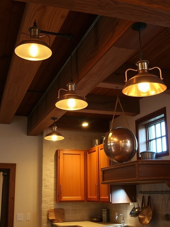 lights mounted on beams
