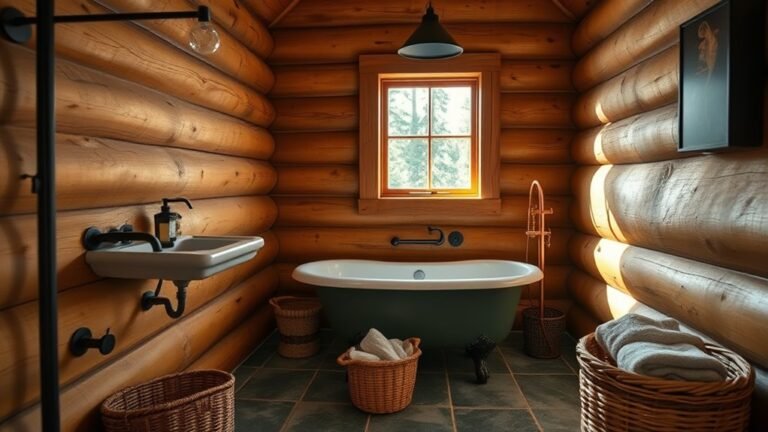 log cabin bathroom colors