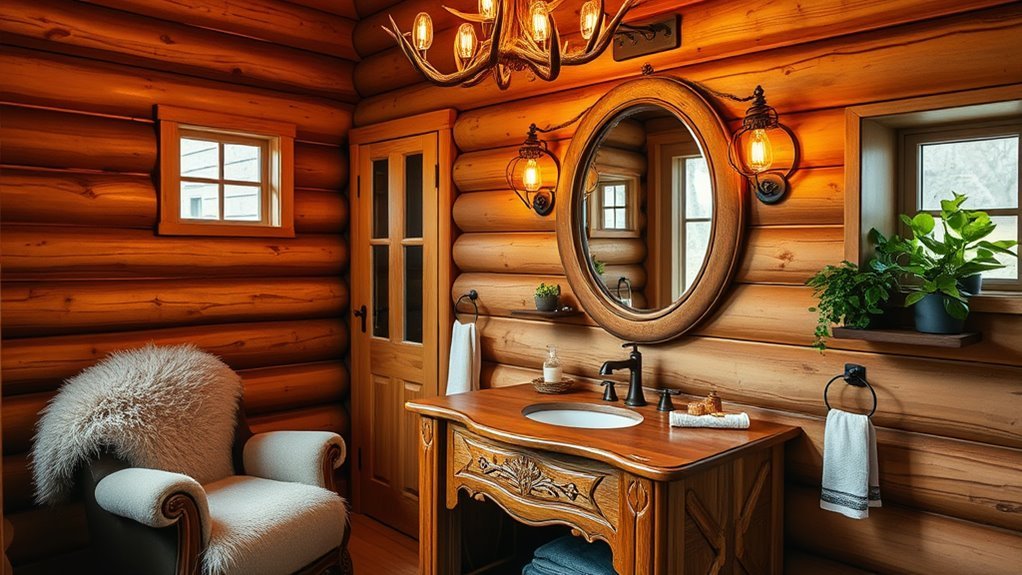 log cabin bathroom vanities