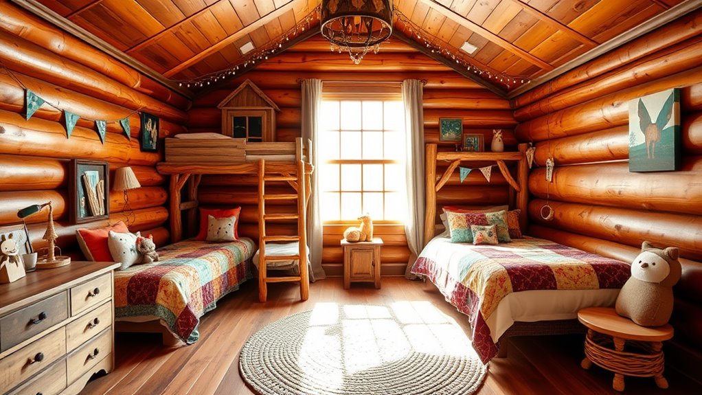 log cabin kids bedroom designs