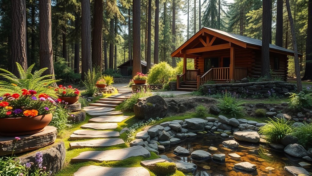 log cabin landscaping ideas