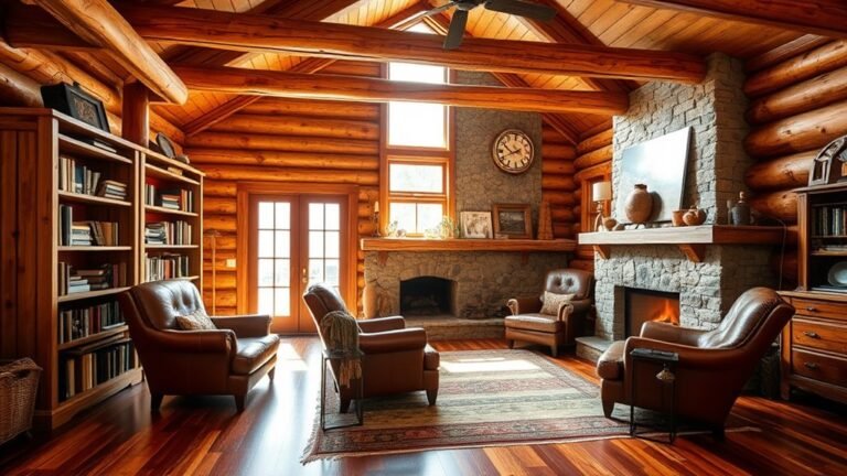 log cabin living rooms