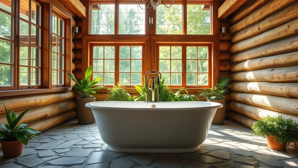 log cabin tub designs