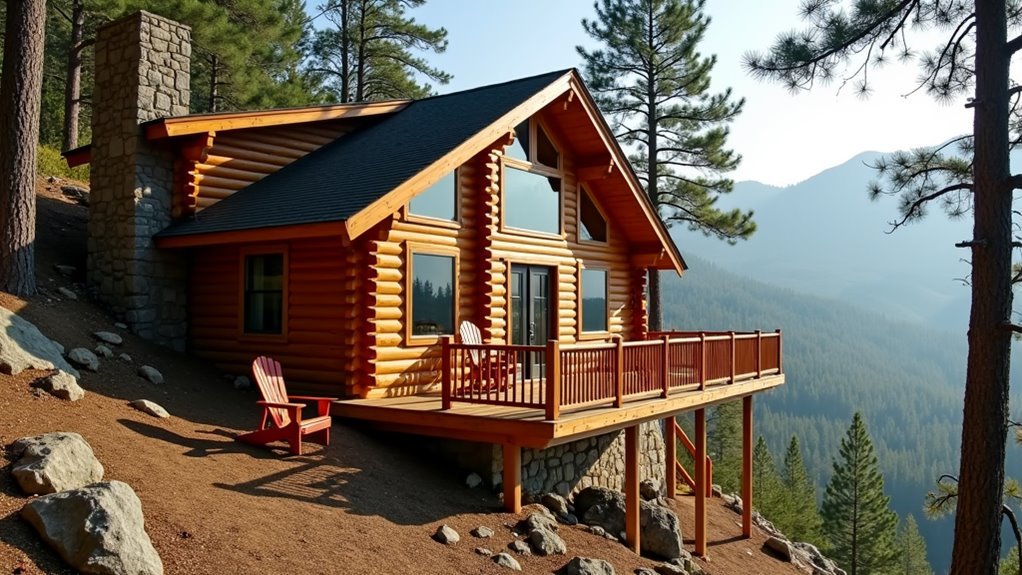 log cabins with decks