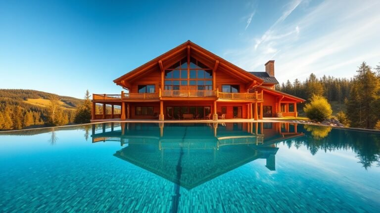 log cabins with pools