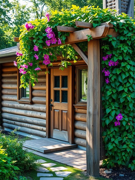 lush greenery on trellis