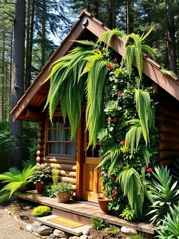 lush greenery on walls