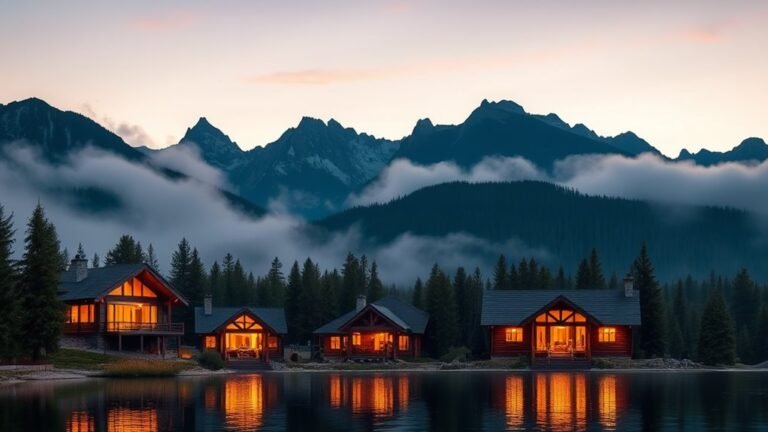 luxurious waterfront log cabins