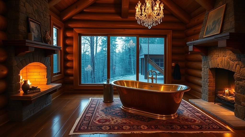 luxury log cabin bathrooms