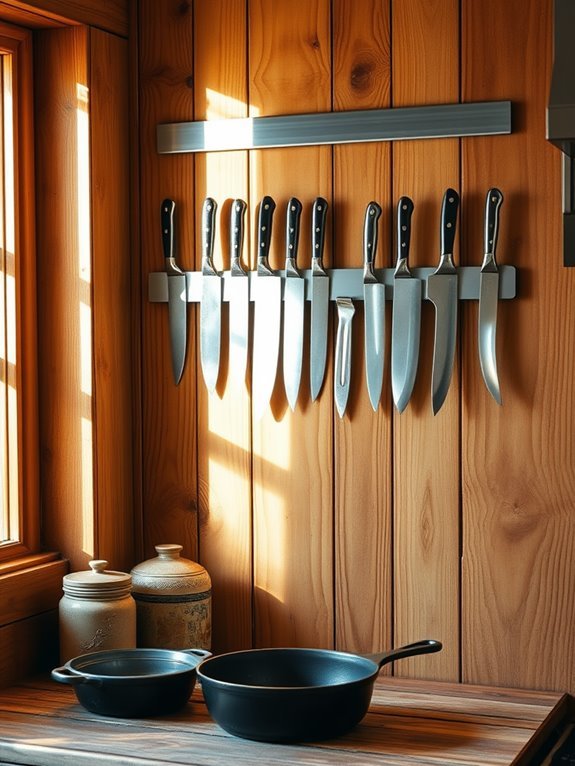 magnetic kitchen knife storage