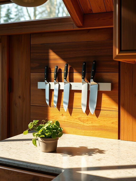 magnetic kitchen knife storage