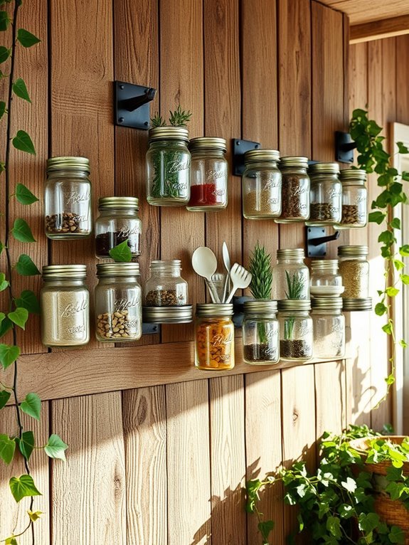 mason jar wall organization