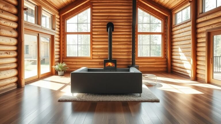 minimalist log cabin interiors