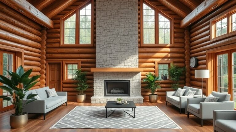 modern log cabin decor