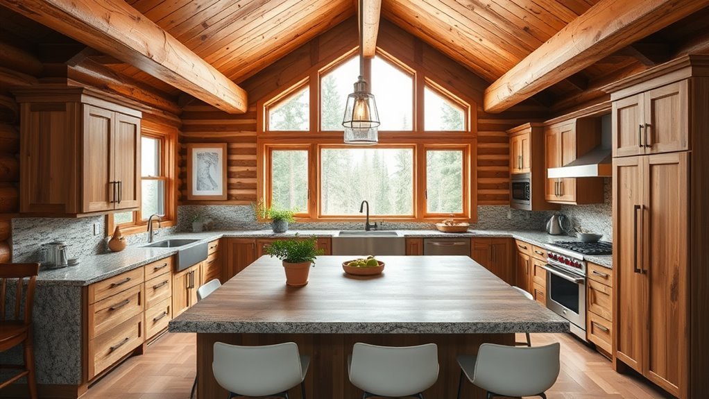 modern log cabin decor