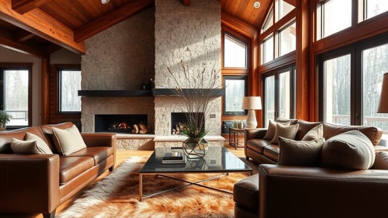 modern log cabin decor