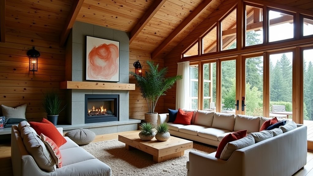 modern log cabin decor