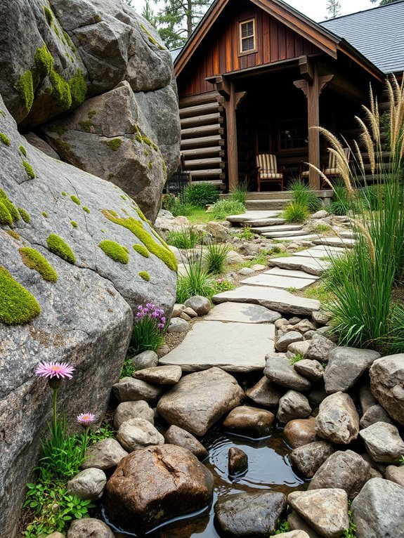 natural stone landscape accents