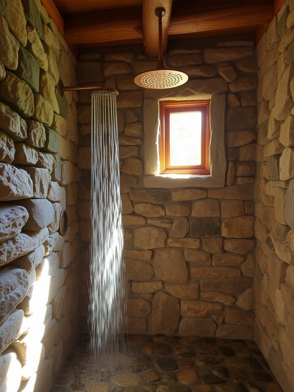 natural stone shower retreat