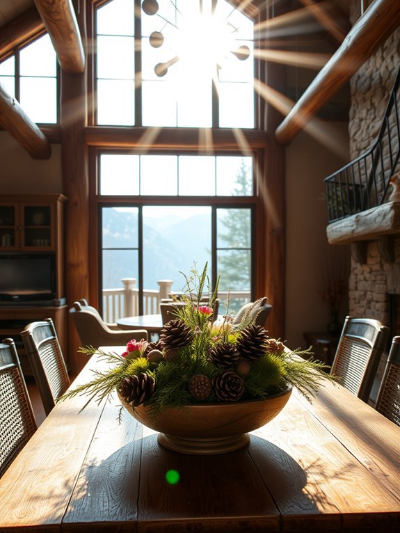 natural themed table decor
