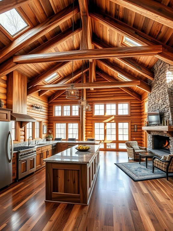 natural timber ceiling accents