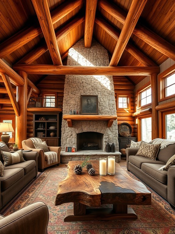 natural timber ceiling accents