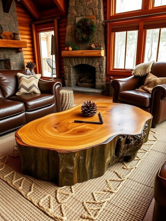 natural wood coffee table