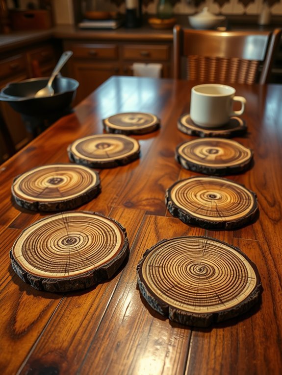 natural wood drink coasters