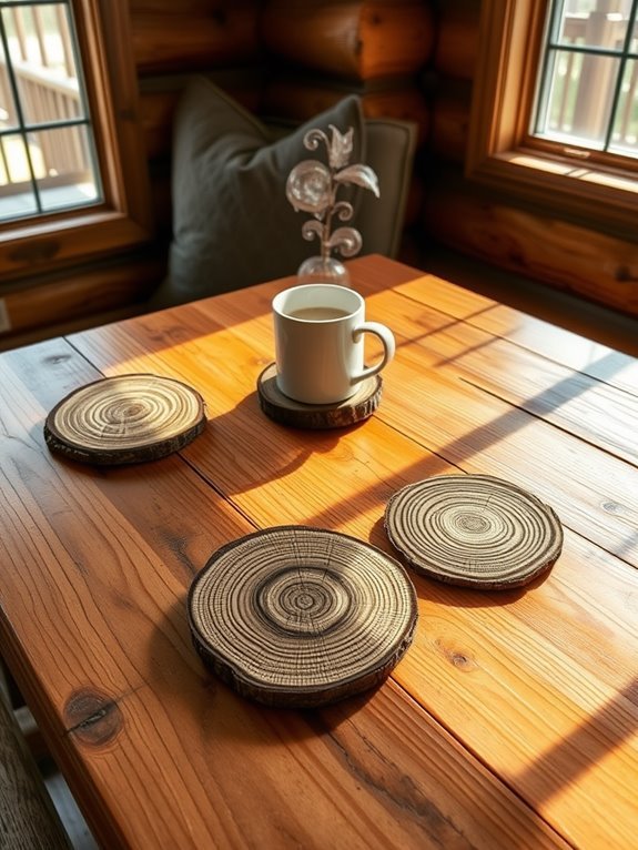 natural wood drink coasters