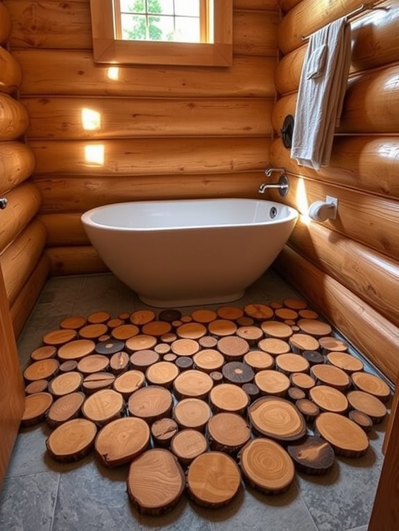 natural wood inspired bath mat