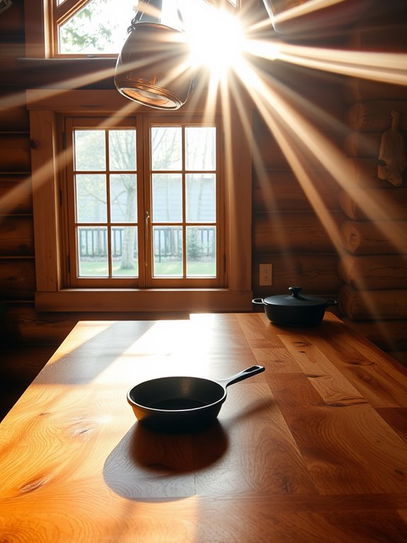 natural wood kitchen centerpiece