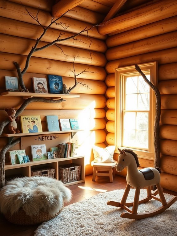natural wood shelving design