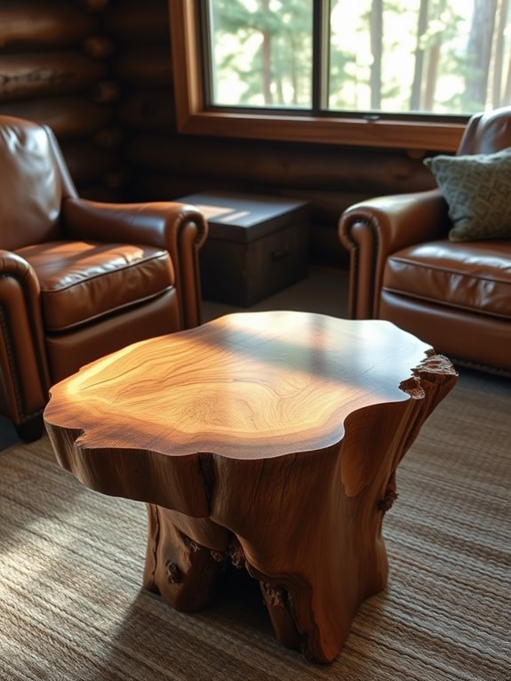 natural wood side tables