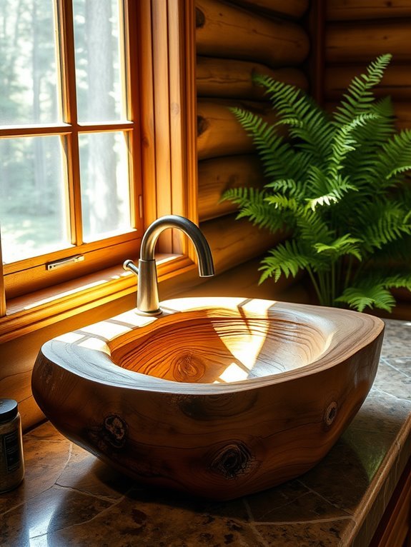 natural wood sink design