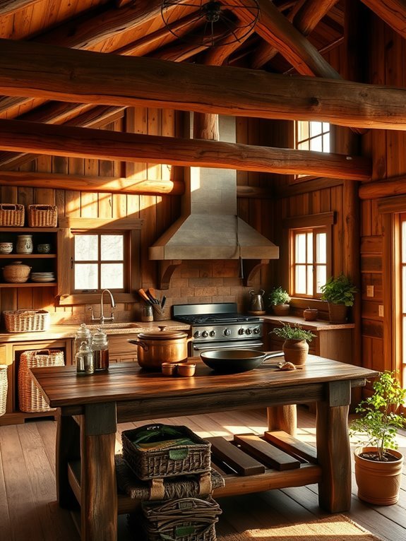 natural wood structural elements