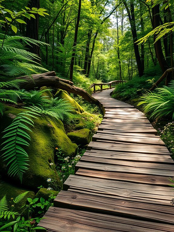 natural wooden pathways crafted