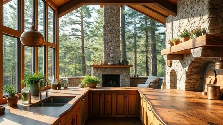 nature themed cabin kitchens