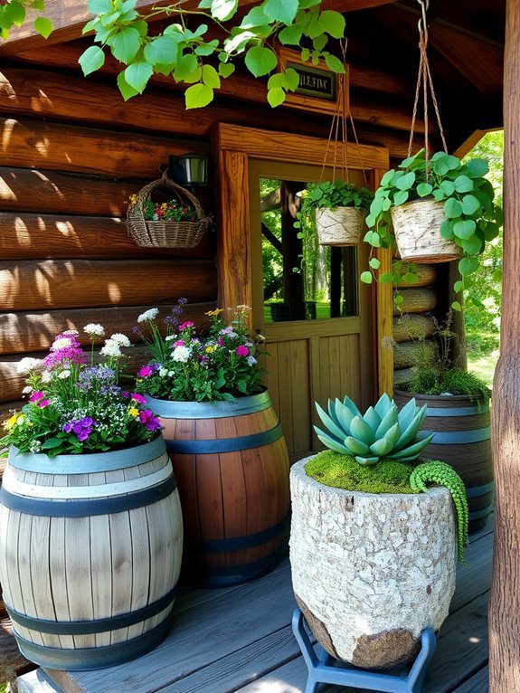 nature themed decorative planters