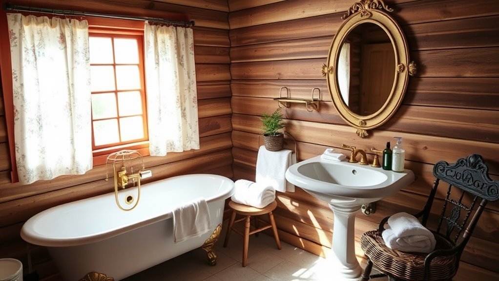 nostalgic vintage cabin bathrooms