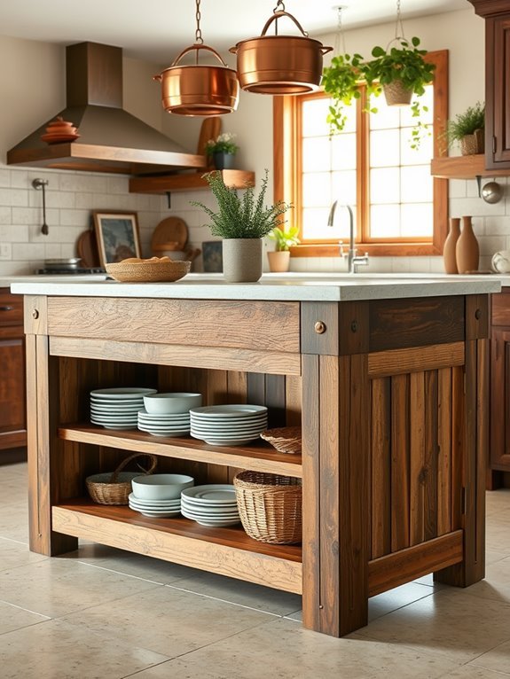 open shelves for storage