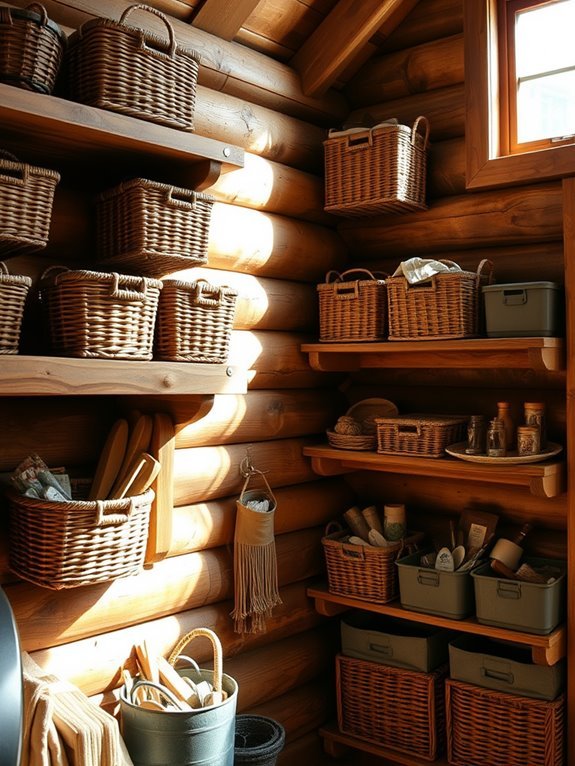 organize with baskets and bins