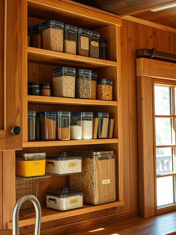 organize with transparent bins