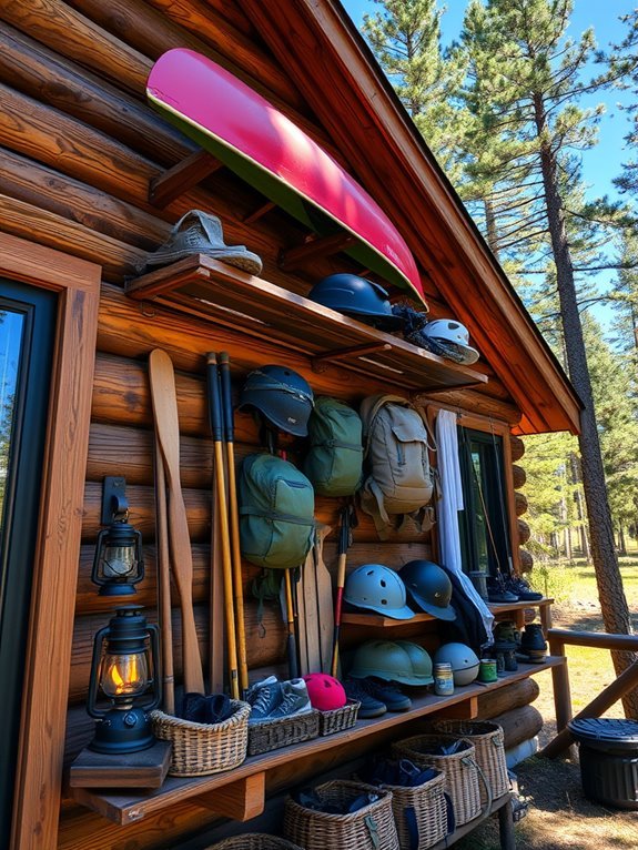 organized outdoor equipment storage
